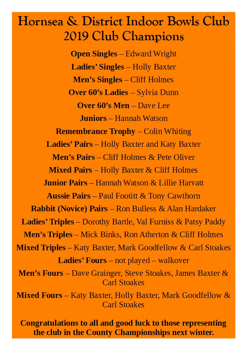 List of Club Champions